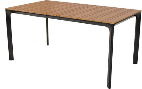 MX Gartentisch, Tischplatte aus Kunststoff in Holzoptik Stahlgestell 156x90cm