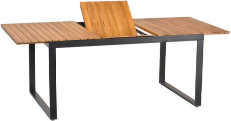 MX Gartentisch Naxos Ausziehtisch Aluminium Graphit Akazienholz 150/200x90cm