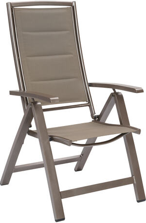 MX Gartensessel Tinetto Klappsessel verstellbar gepolstert Braun/Taupe