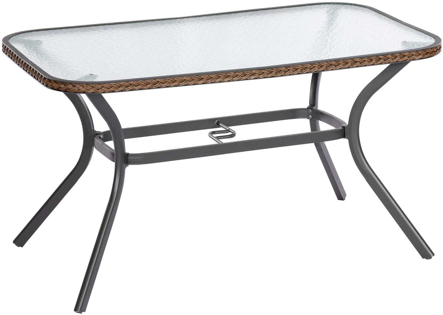 MX Gartenmöbel Ravenna Set 13tlg. Stapelsessel Kunststoffgeflecht Sitzkissen Graphit/Schokobraun Tisch 150x85cm MX Gartenmöbel Ravenna Set 13tlg. Stapelsessel Kunststoffgeflecht Sitzkissen Graphit/Schokobraun Tisch 150x85cm