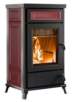 Thermorossi Kaminofen Dora Keramik wasserführend Bordeaux 15,1 kW