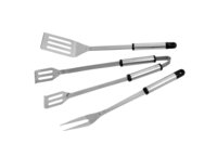 4x Edelstahl-Grillbesteck, 3-tlg.
