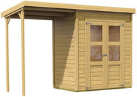 Karibu Gartenhaus Merseburg 2 im Set naturbelassen 1,82x1,22x2,20m