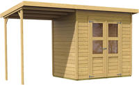 Karibu Gartenhaus Merseburg 3 im Set naturbelassen 2,12x1,54x2,20m