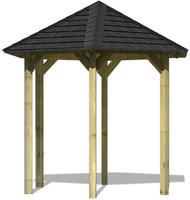Karibu Pavillion Lissabon 235 x 208 x 280cm Set mit Dachschindel