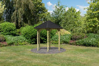 Karibu Pavillion Lissabon 235 x 208 x 280cm Set mit Dachschindel