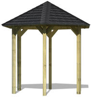 Karibu Pavillion Lissabon 235 x 208 x 280cm Set mit Dachschindel