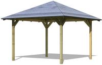 Karibu Pavillon Cordoba 4 kesseldruckimprägniert 2,89x2,89x2,97m