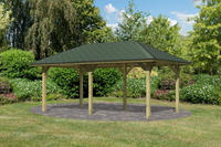 Karibu Pavillon Bergen 2 im Set mit Schindeln kesseldruckimprägniert 2,65x5,17x2,90m