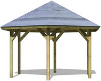 Karibu Pavillon Oslo 2 kesseldruckimprägniert 3,70x3,24x3,15m