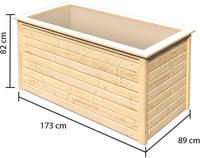 Hochbeet 2 - 168 x 85 x 91 naturbelassen