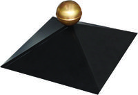 Pavillon Haube 4-Eck Pulverbveschichtet schwarz mit Messingkugel