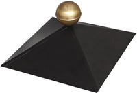 Pavillon Haube 4-Eck Pulverbveschichtet schwarz mit Messingkugel