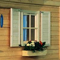 Karibu Fensterläden für 28 mm Einzel-Fenster naturbelassen