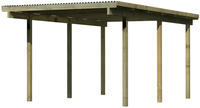 Karibu Einzel Carport Eco 1A mit PVC Dacheindeckung druckimprägniert 3,04x4,90x2,29m
