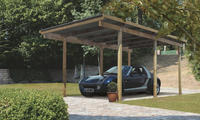 Karibu Einzel Carport Eco 1A mit PVC Dacheindeckung druckimprägniert 3,04x4,90x2,29m