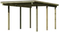 Karibu Einzel Carport Eco 1A mit PVC Dacheindeckung druckimprägniert 3,04x4,90x2,29m