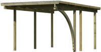 Karibu Einzel Carport Eco 1B mit PVC Dacheindeckung druckimprägniert 1x Bogen 3,04x4,90x2,29m