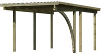 Karibu Einzel Carport Eco 1B mit PVC Dacheindeckung druckimprägniert 1x Bogen 3,04x4,90x2,29m