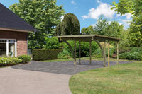 Karibu Einzel Carport Eco 1C mit PVC Dacheindeckung druckimprägniert 2x Bogen 3,04x4,90x2,29m