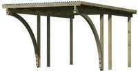 Karibu Einzel Carport Eco 1C mit PVC Dacheindeckung druckimprägniert 2x Bogen 3,04x4,90x2,29m