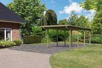 Karibu Einzel Carport Eco 2A mit PVC Dacheindeckung druckimprägniert 3,04x6,76x2,29m