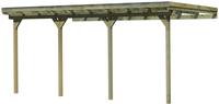 Karibu Anlehn Carport Eco 3 (mit Flachdach) Dacheindeckung kesseldruckimprägniert 3,65x6,25m