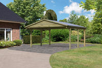 Karibu Satteldach - Doppelcarport Classic 1 kesseldruckimprägniert 5,30x4,95x2,96m