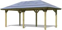 Karibu Pavillon Carport Kirn 2 naturbelassen B 265 x T 517 x H 290 cm
