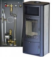 Kaminofen ST-AD wasserführend MARINELLA BSP 10kW Fliese inkl. Anschlußset und Verkleidung