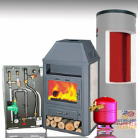 Kaminofen wasserführend Concorde AKBS 14 kW Komplettpaket, Pufferspeicher P500L