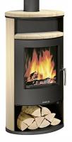 Kaminofen Justus Island 7 Stahl Schwarz/Sandstein 6,5 kw