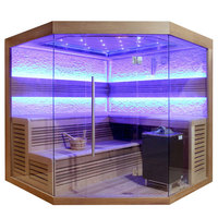 EOSPA Sauna E1242C rote Zeder 180x180 9kW EOS Cubo