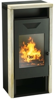 Kaminofen Wamsler Yara schwarz Sandstein Rainbow 8,3 kw
