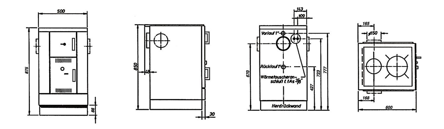 Küchenherd Wamsler wasserführend K 158 maron 22 kw Küchenherd Wamsler wasserführend K 158 maron 22 kw