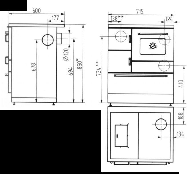 Küchenherd Wamsler Creative-Line K 138 CL schwarz 7,1 kw<br>(Variante: Küchenherd Wamsler Creative-Line K 138 CL Stahl schwarz 7,1 kw) Küchenherd Wamsler Creative-Line K 138 CL schwarz 7,1 kw<br>(Variante: Küchenherd Wamsler Creative-Line K 138 CL Stahl schwarz 7,1 kw)