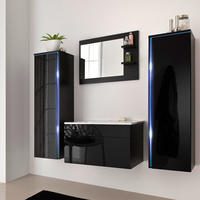 Deluxe Badmöbel-Set WHABAD/SET-SYLT schwarz