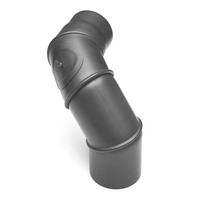 Rauchrohr 130mm Multibogen Knie 3 x 45 Grad gussgrau