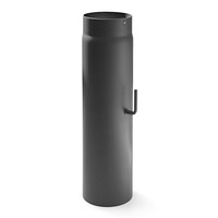 Rauchrohr 130mm x 500mm 2mm mit Drosselklappe gussgrau