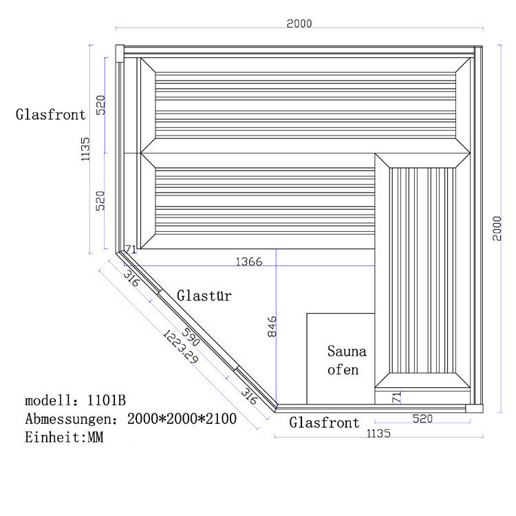EOSPA Sauna B1101B Pappelholz 200x200 9kW EOS BiOMAX EOSPA Sauna B1101B Pappelholz 200x200 9kW EOS BiOMAX