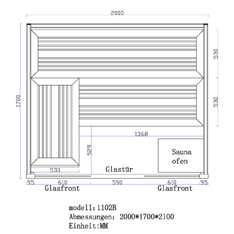 EOSPA Sauna B1102B Pappelholz 200x170 9kW EOS BiOThermat EOSPA Sauna B1102B Pappelholz 200x170 9kW EOS BiOThermat