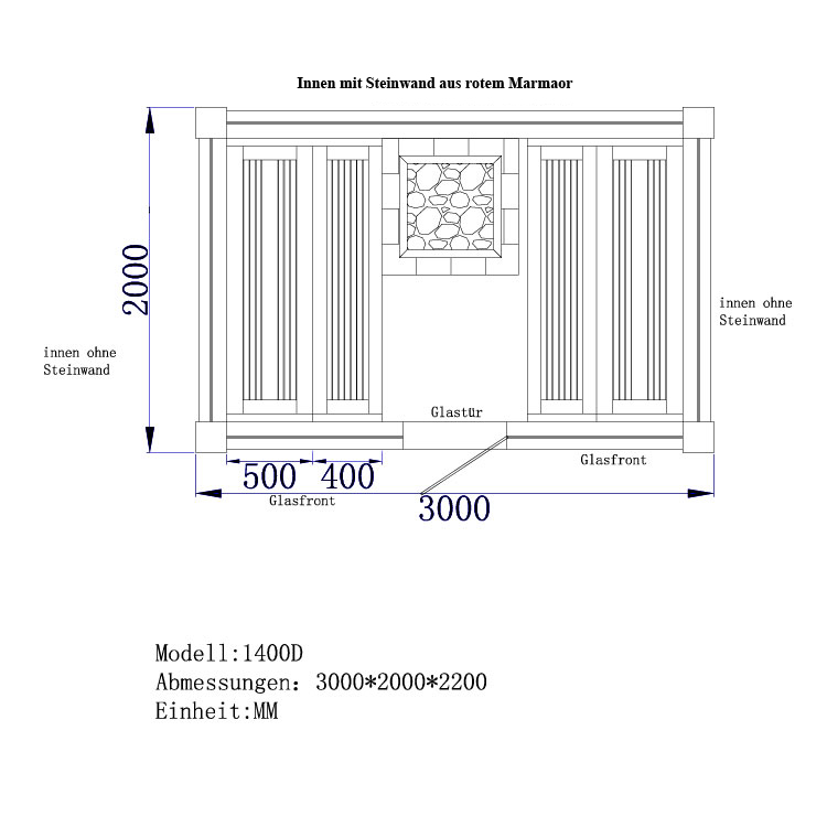 EOSPA Sauna E1400D rote Zeder 300x200 12kW EOS Cubo EOSPA Sauna E1400D rote Zeder 300x200 12kW EOS Cubo