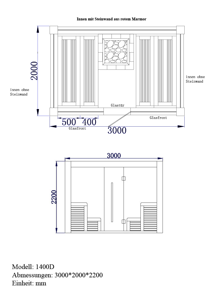 EOSPA Sauna E1400D rote Zeder 300x200 12kW EOS Cubo EOSPA Sauna E1400D rote Zeder 300x200 12kW EOS Cubo