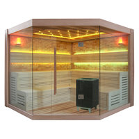 EOSPA Sauna E1415C rote Zeder 180x180 9kW EOS Cubo