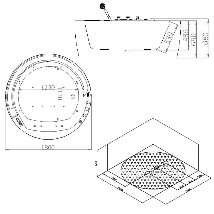 EAGO Whirlpool AM210S mit Schürze 180x180 EAGO Whirlpool AM210S mit Schürze 180x180