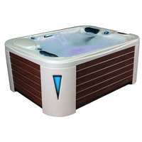 EOSPA Aussenwhirlpool IN595 premium WhitePearlscent 200x150 braun
