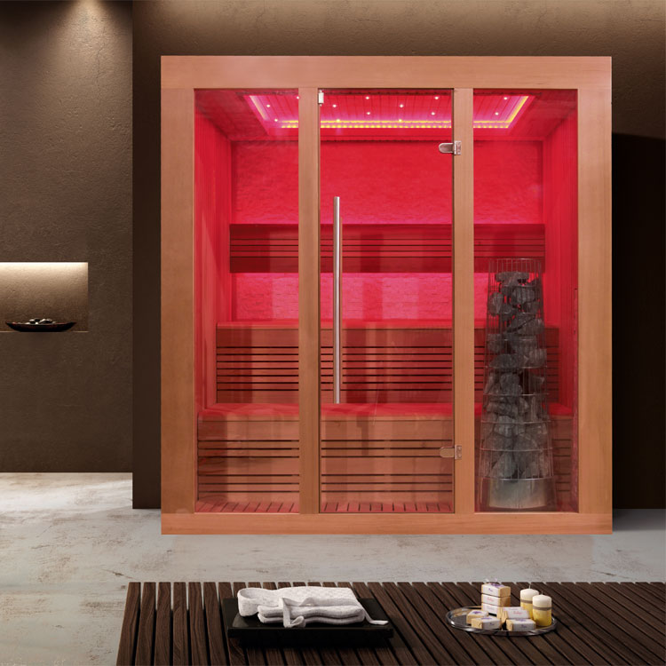 EOSPA Sauna E1244B rote Zeder 180x150 9kW Kivi EOSPA Sauna E1244B rote Zeder 180x150 9kW Kivi