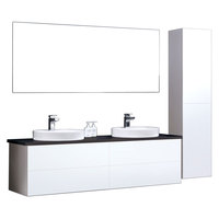 EAGO Badmöbel Toscana TC-1600 weiß 160x47 APschwarz