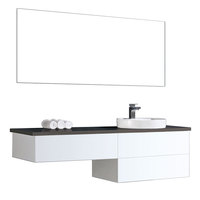 EAGO Badmöbel Toscana TC-1601 weiß 160x47 APschwarz