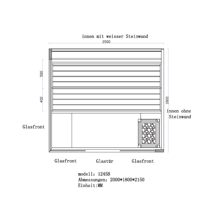 EOSPA Sauna B1245B rote Zeder 200x180 9kW EOS BiOThermat EOSPA Sauna B1245B rote Zeder 200x180 9kW EOS BiOThermat